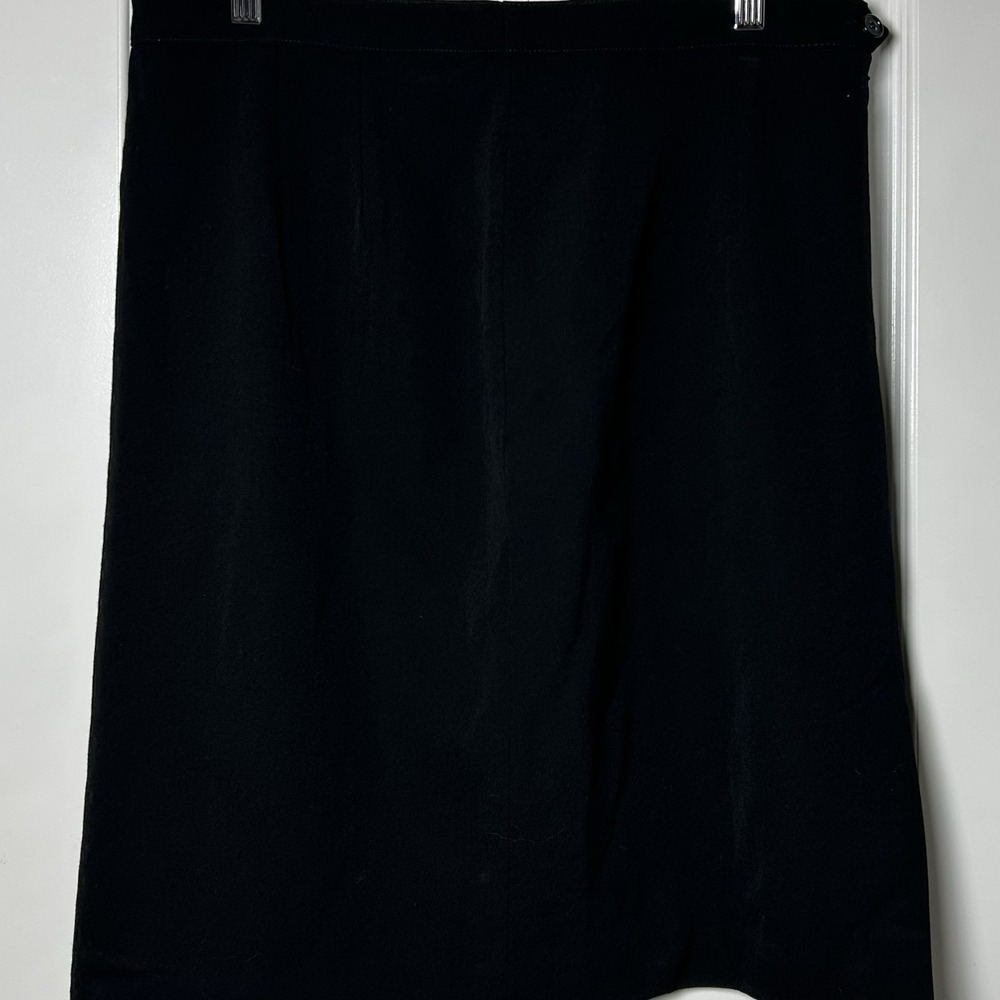 Austin Reed London Petite Vintage 90s 100% Worsted Wool Black Lined Pencil Skirt